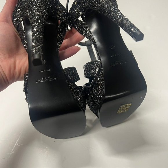 Saint Laurent Tribute 105 Black glitter sandal size 40 - Picture 8 of 11